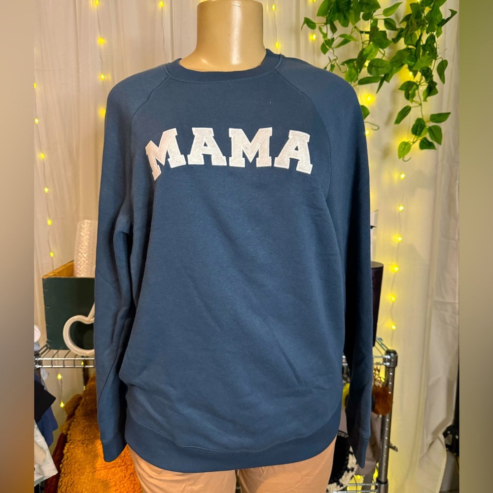 Blue 'MAMA' Sweater